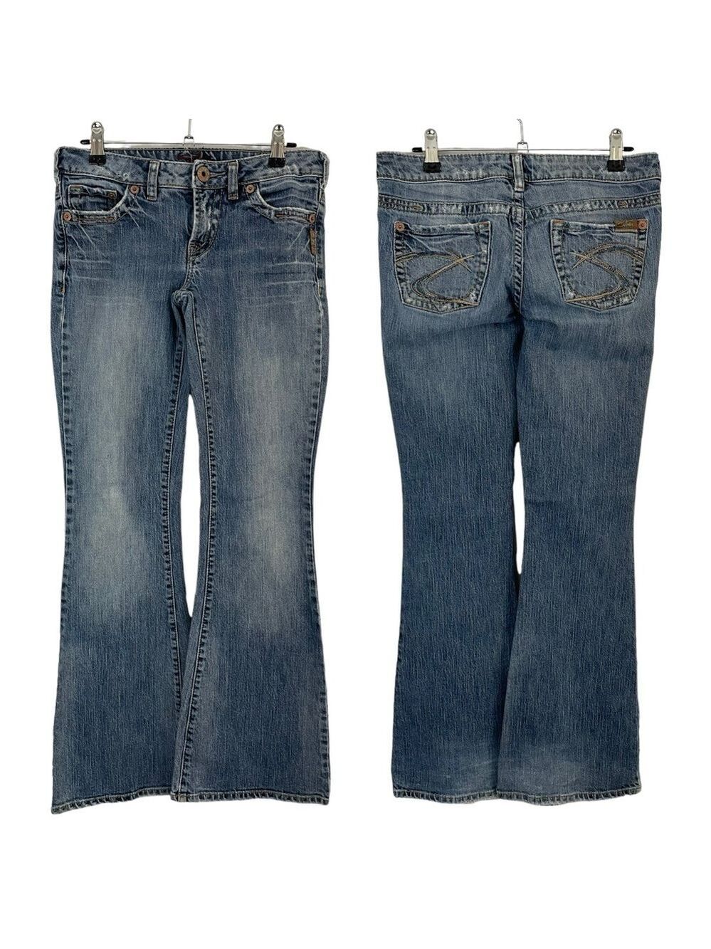 Vtg Silver Jeans Flare Leg Womens 26/33 Light Blue Cinder 2000s Y2K Low Rise